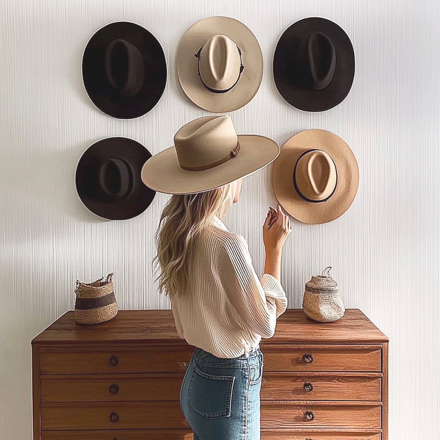 Adhesive Cowboy Hat Hooks - Clear