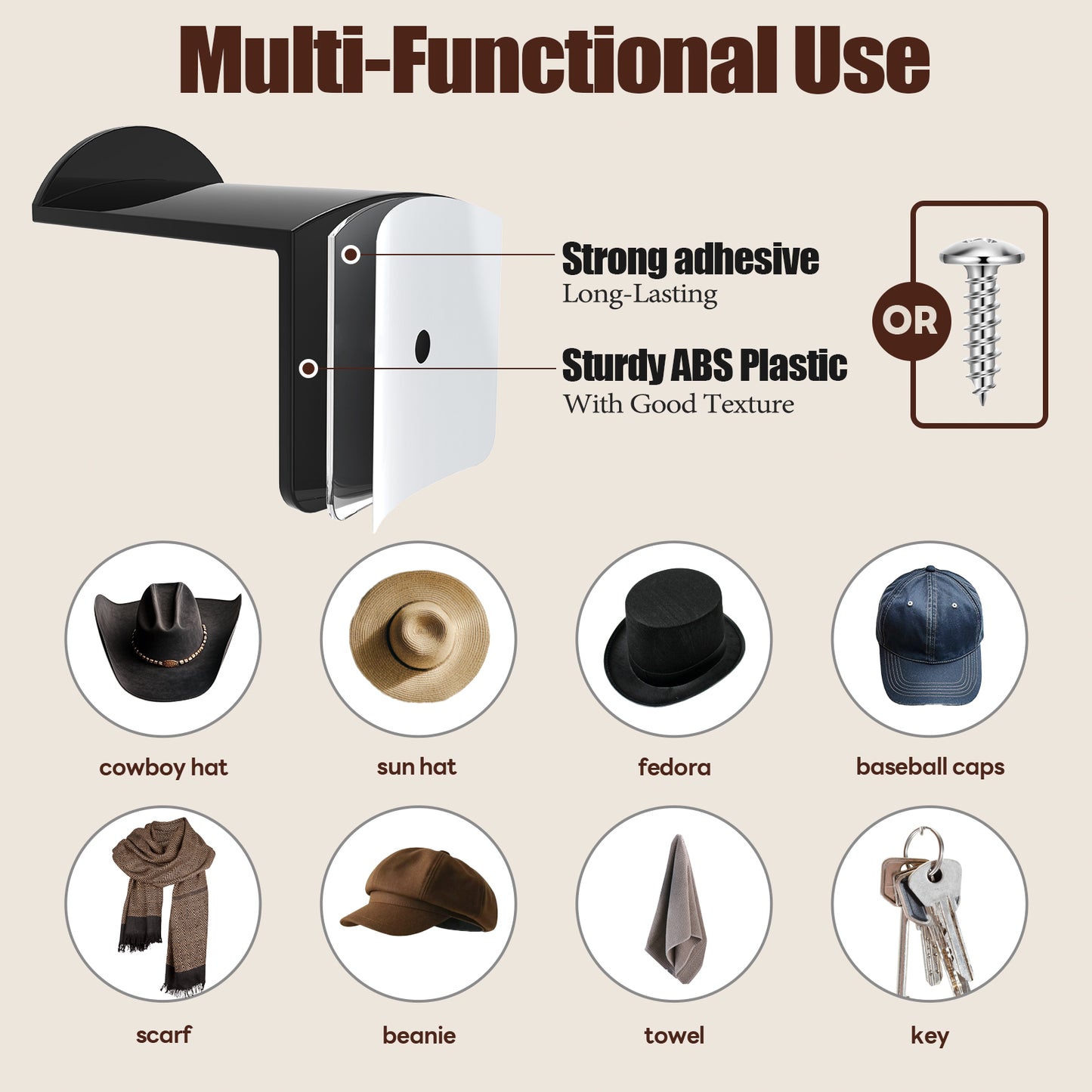 Adhesive Cowboy Hat Hooks