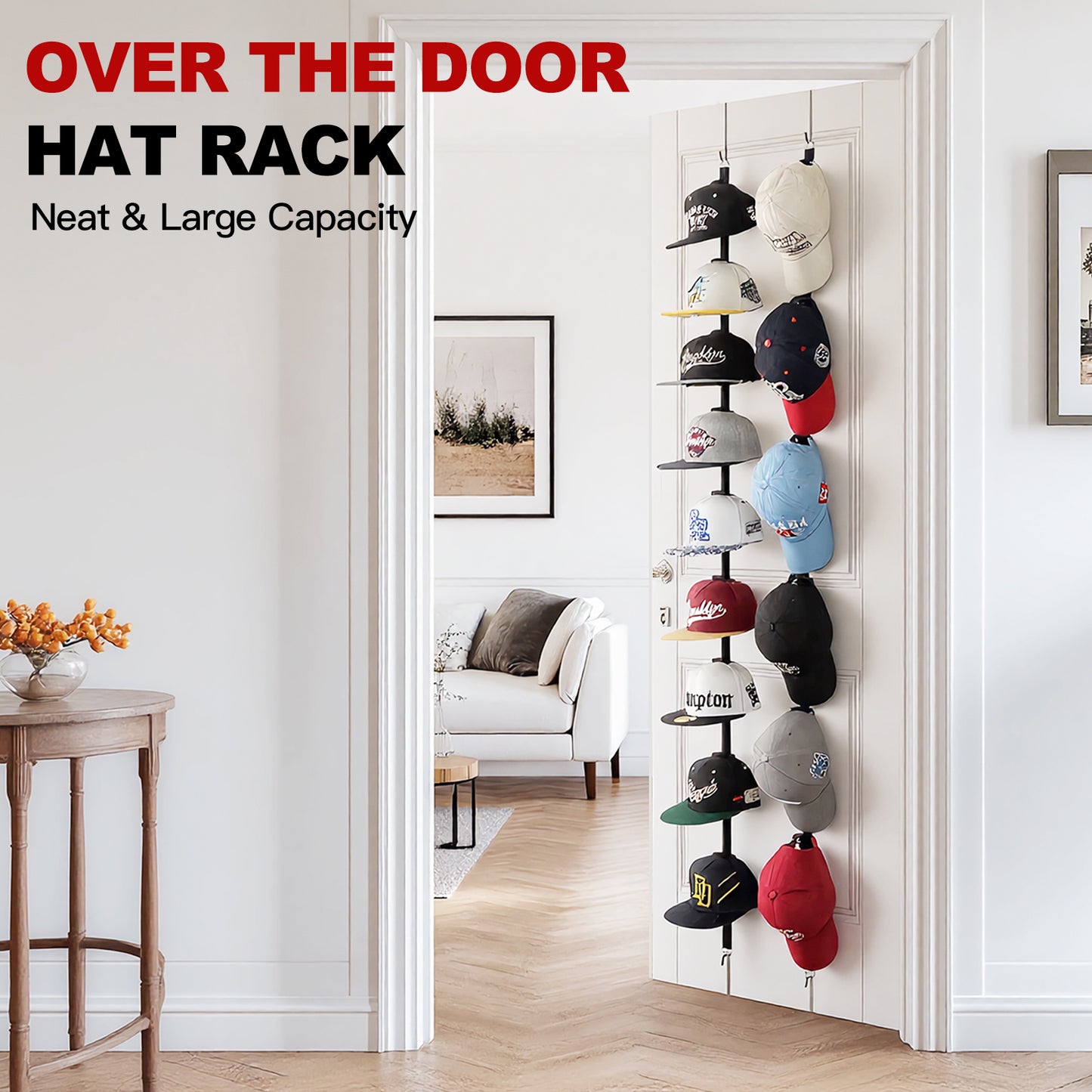 Hat Rack for Wall- 2 Straps