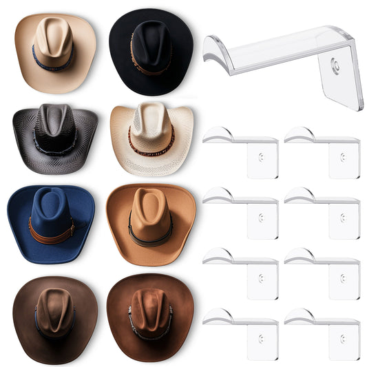 Adhesive Cowboy Hat Hooks - Clear